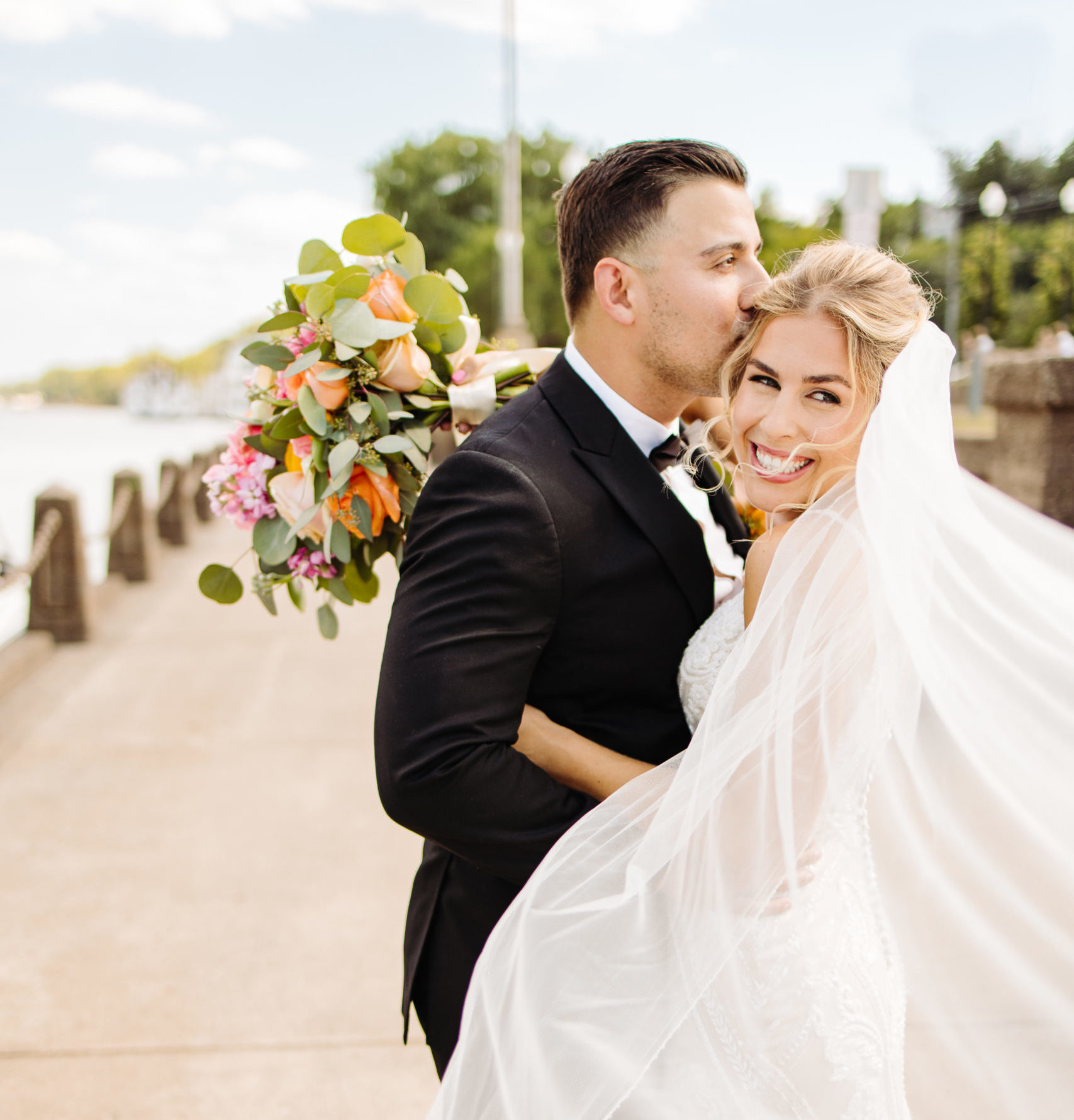 bride and groom veil photo in Stillwater MN